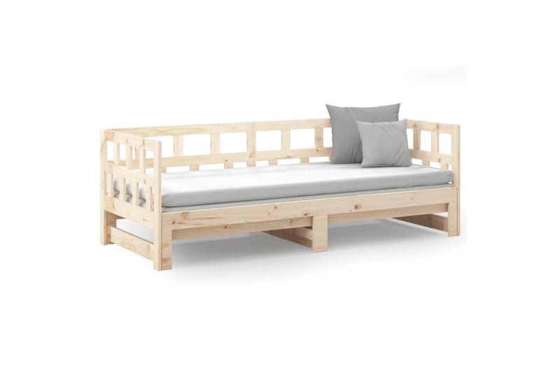 beBasic daybed med udtræk 2x(90x200) cm massivt fyrretræ - Brun - Sovesofaer