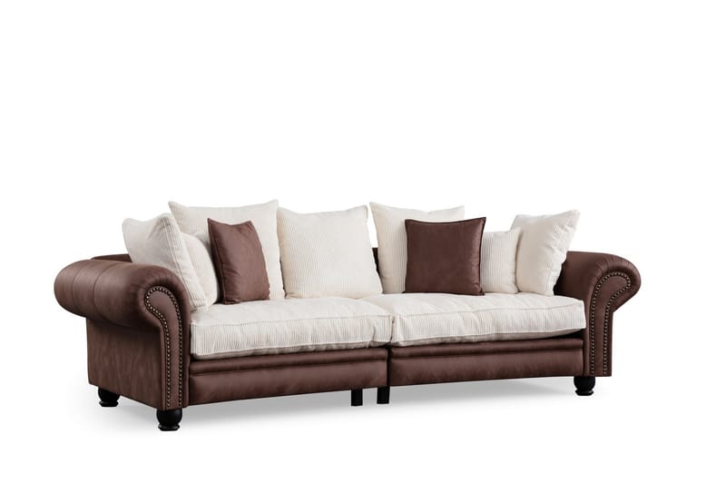 Belia 3-personers Sofa - Brun/Hvid - Møbler - Sofaer - 3 personers sofa