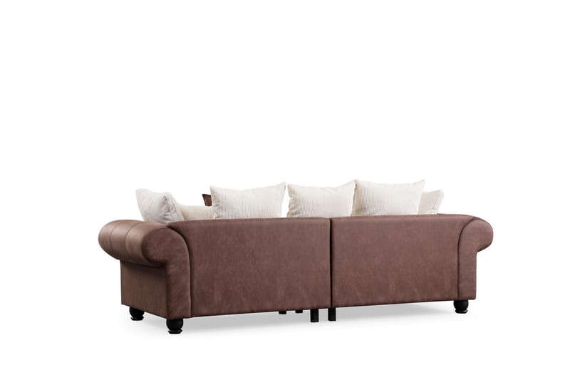 Belia 3-personers Sofa - Brun/Hvid - Møbler - Sofaer - 3 personers sofa