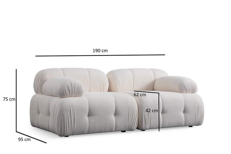 Bengul Sofa 2-personers - Hvid - Møbler - Sofaer - 2 personers sofa