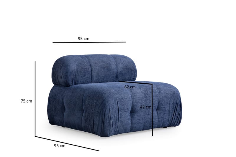 Bengul Sofa 3-personers - Blå - Møbler - Sofaer - 3 personers sofa