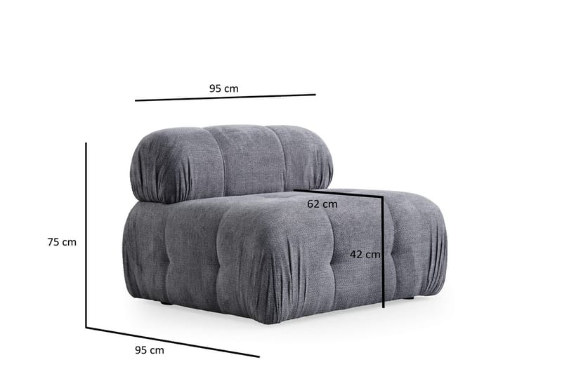 Bengul Sofa 3-personers - Grå - Møbler - Sofaer - 3 personers sofa