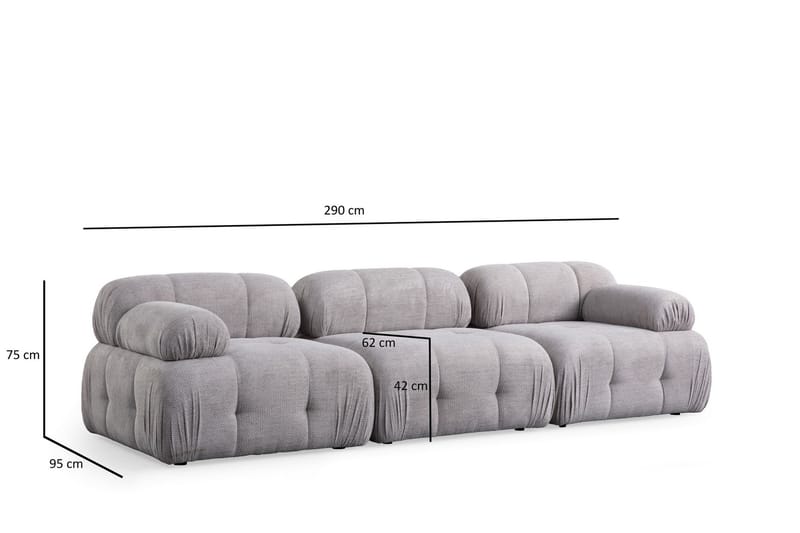 Bengul Sofa 3-personers - Lys grå - Møbler - Sofaer - 3 personers sofa