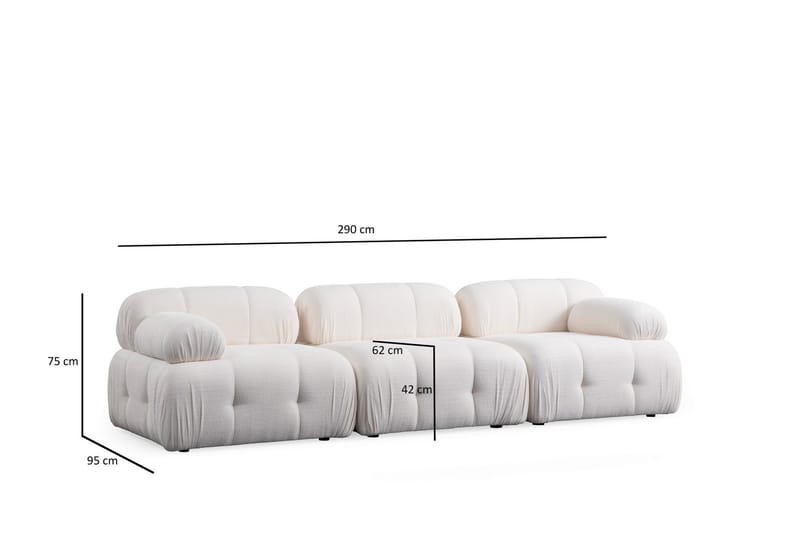 Bengul Sofa 3-personers - Hvid - Møbler - Sofaer - 3 personers sofa