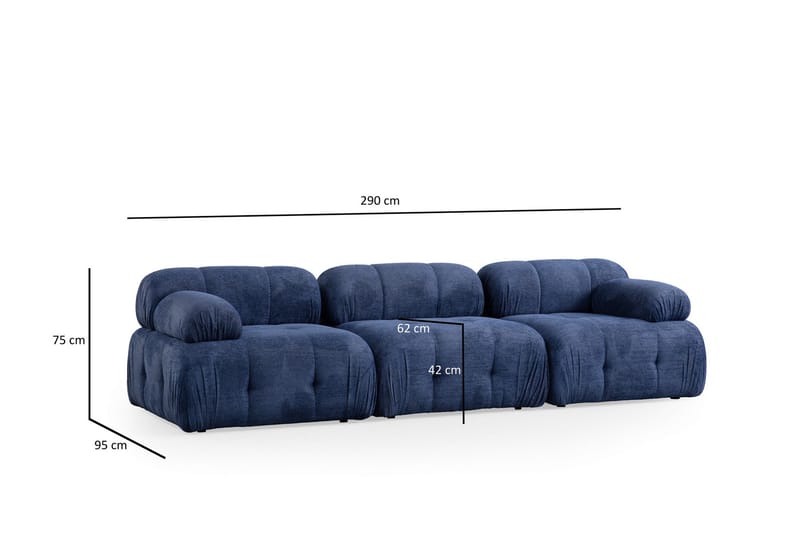 Bengul Sofa 3-personers - Blå - Møbler - Sofaer - 3 personers sofa