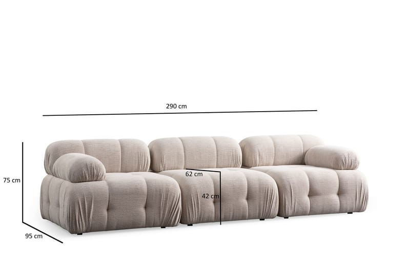 Bengul Sofa 3-personers - Creme - Møbler - Sofaer - 3 personers sofa