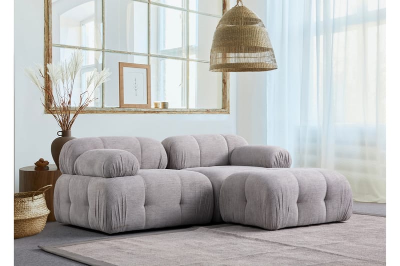 Bengul Sofa med Chaiselong 2-personers - Lys grå - Møbler - Sofaer - Sofa med chaiselong