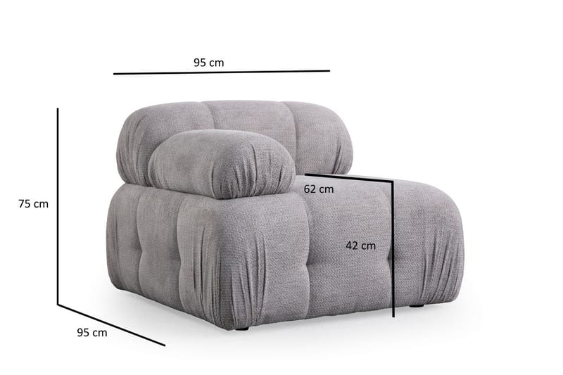 Bengul Sofa med Chaiselong 2-personers - Lys grå - Møbler - Sofaer - Sofa med chaiselong