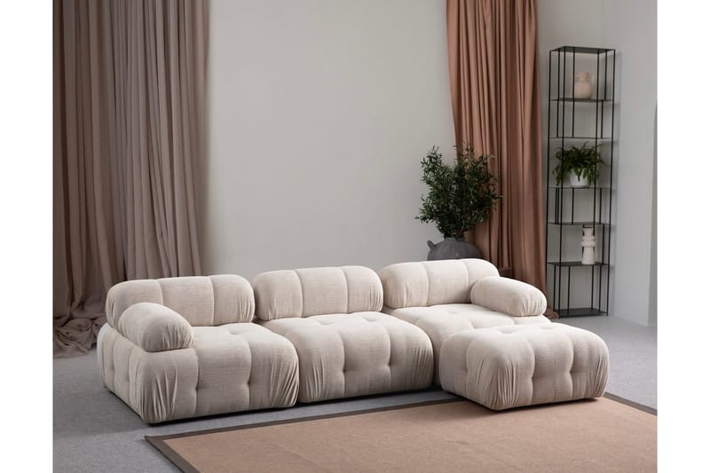 Bengul Sofa med Chaiselong 3-personers - Creme - Møbler - Sofaer - Sofa med chaiselong