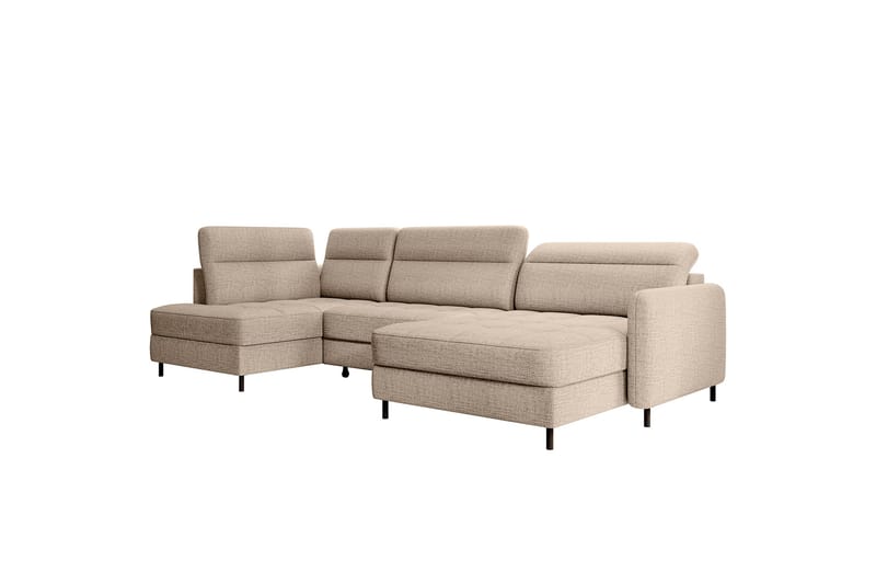 Berrto Sofa med Divan og Chaiselong 5-Pers. - Beige - Møbler - Sofaer - U Sofa