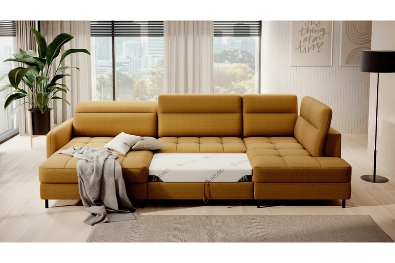 Berrto Sofa med Divan og Chaiselong 5-Pers. - Guld - Møbler - Sofaer - U Sofa