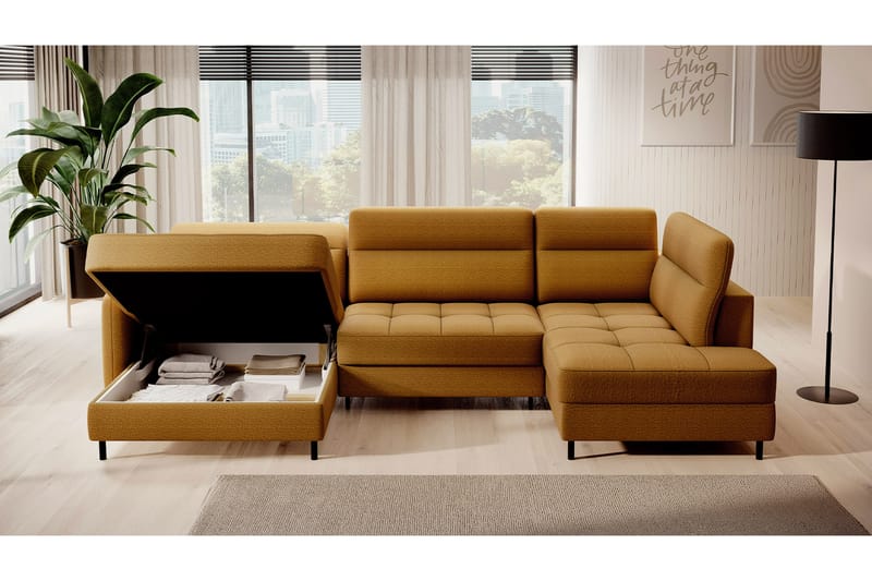 Berrto Sofa med Divan og Chaiselong 5-Pers. - Guld - Møbler - Sofaer - U Sofa