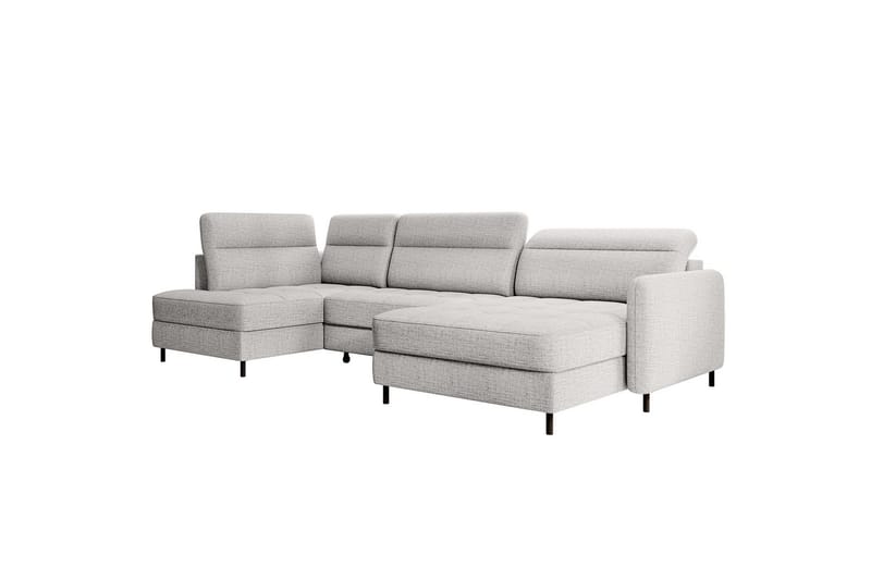 Berrto Sofa med Divan og Chaiselong 5-Pers. - Lysgrå - Møbler - Sofaer - U Sofa