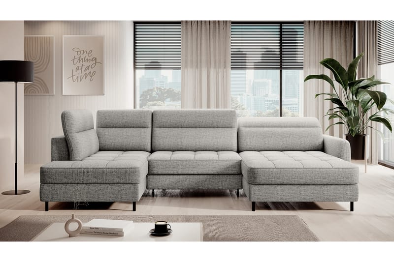 Berrto Sofa med Divan og Chaiselong 5-Pers. - Grå - Møbler - Sofaer - U Sofa