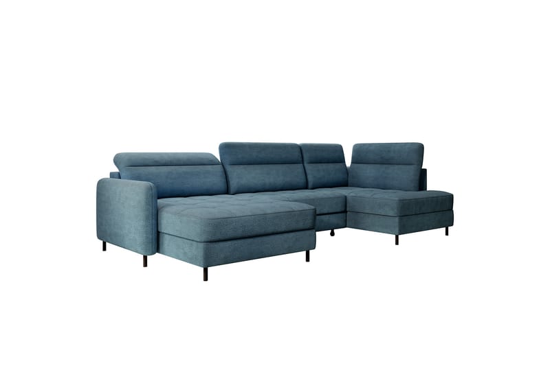 Berrto Sofa med Divan og Chaiselong 5-Pers. - Blå - Møbler - Sofaer - U Sofa