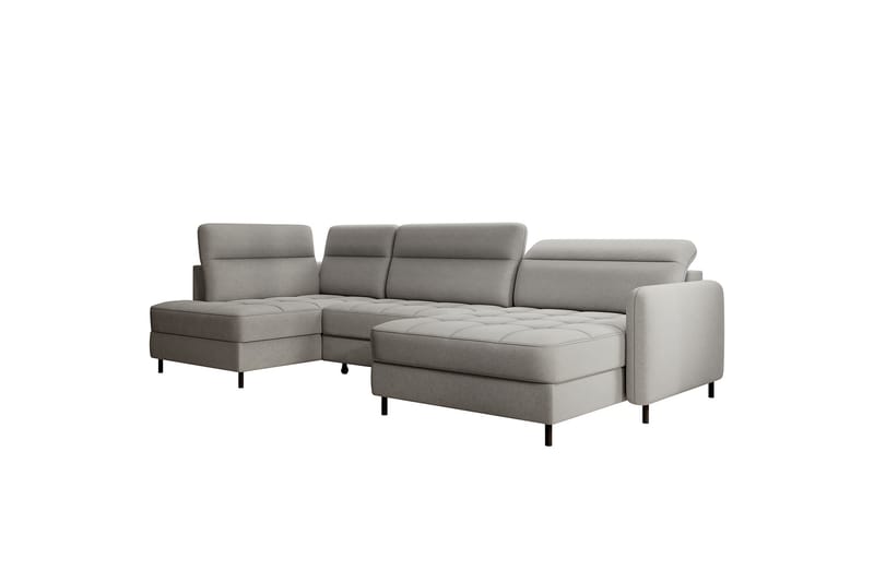 Berrto Sofa med Divan og Chaiselong 5-Pers. - Grå - Møbler - Sofaer - U Sofa