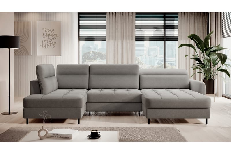 Berrto Sofa med Divan og Chaiselong 5-Pers. - Grå - Møbler - Sofaer - U Sofa