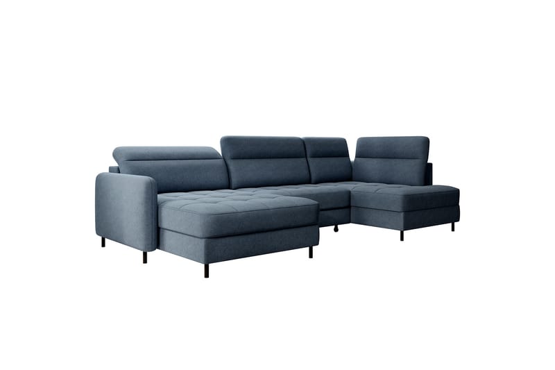 Berrto Sofa med Divan og Chaiselong 5-Pers. - Blå - Møbler - Sofaer - U Sofa