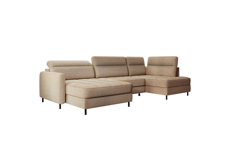 Berrto Sofa med Divan og Chaiselong 5-Pers. - Beige - Møbler - Sofaer - U Sofa