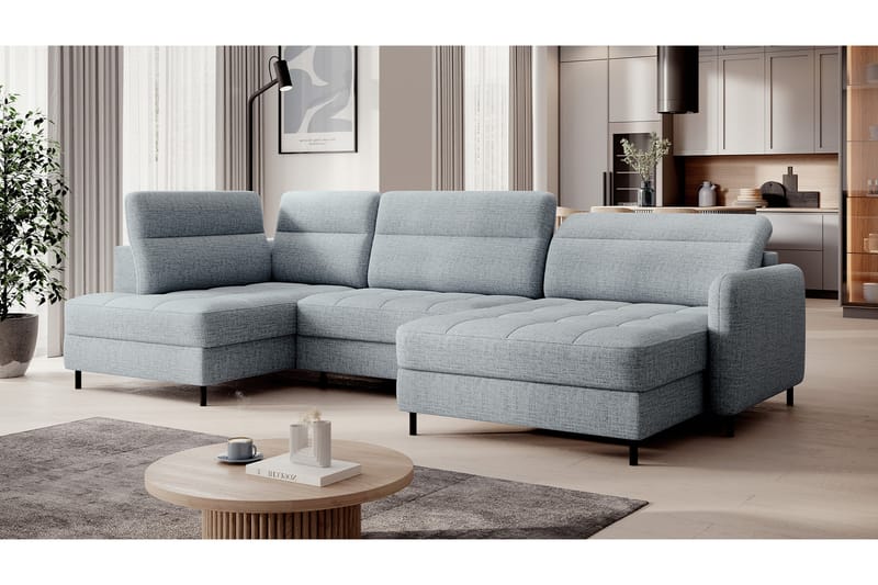 Berrto Sofa med Divan og Chaiselong 5-Pers. - Grå - Møbler - Sofaer - U Sofa