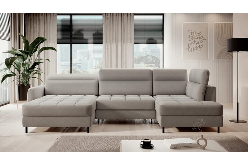 Berrto Sofa med Divan og Chaiselong 5-Pers. - Beige - Møbler - Sofaer - U Sofa