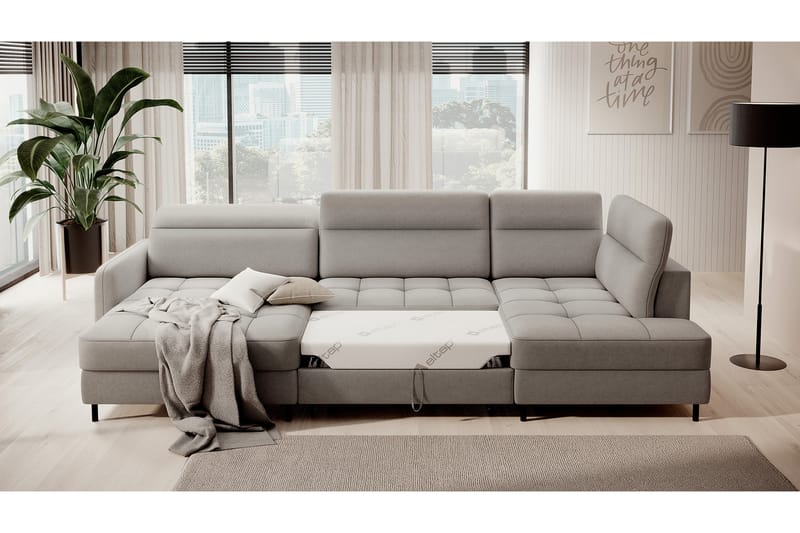 Berrto Sofa med Divan og Chaiselong 5-Pers. - Beige - Møbler - Sofaer - U Sofa