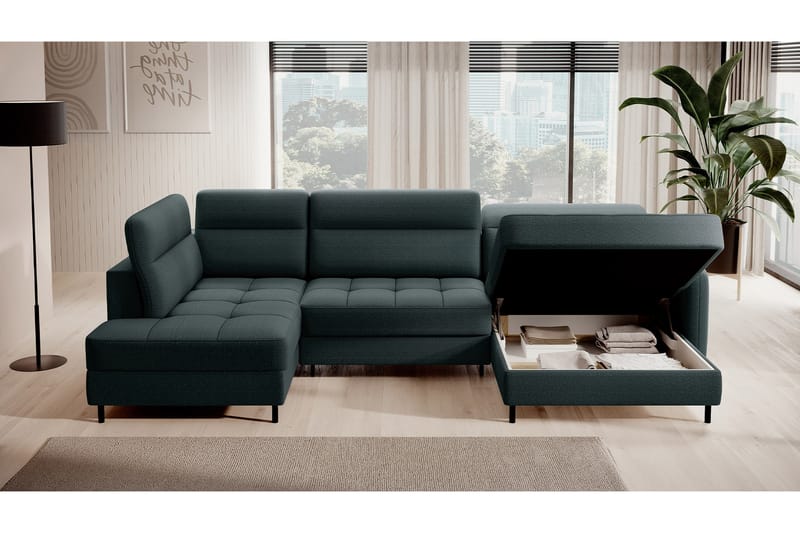 Berrto Sofa med Divan og Chaiselong 5-Pers. - Grøn - Møbler - Sofaer - U Sofa