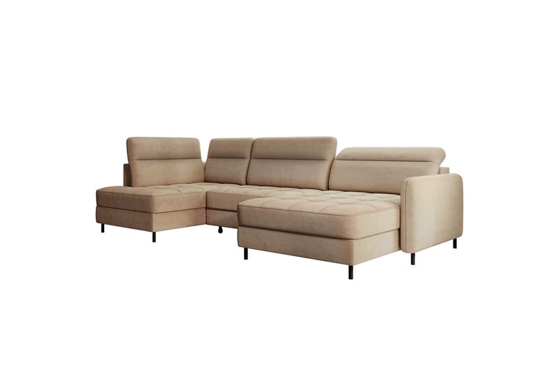 Berrto Sofa med Divan og Chaiselong 5-Pers. - Beige - Møbler - Sofaer - U Sofa