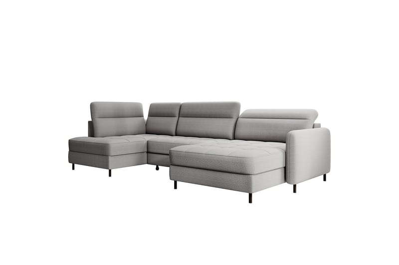 Berrto Sofa med Divan og Chaiselong 5-Pers. - Lysgrå - Møbler - Sofaer - U Sofa