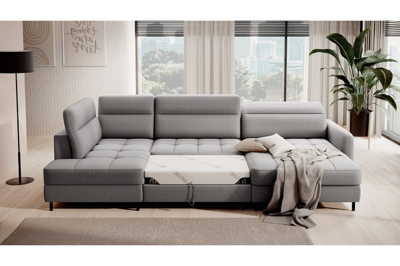 Berrto Sofa med Divan og Chaiselong 5-Pers. - Lysgrå - Møbler - Sofaer - U Sofa