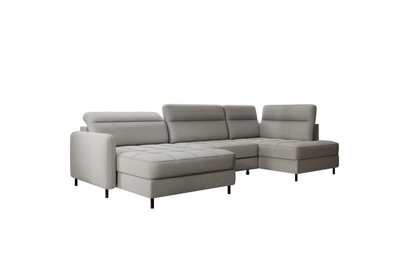 Berrto Sofa med Divan og Chaiselong 5-Pers. - Lysgrå - Møbler - Sofaer - U Sofa