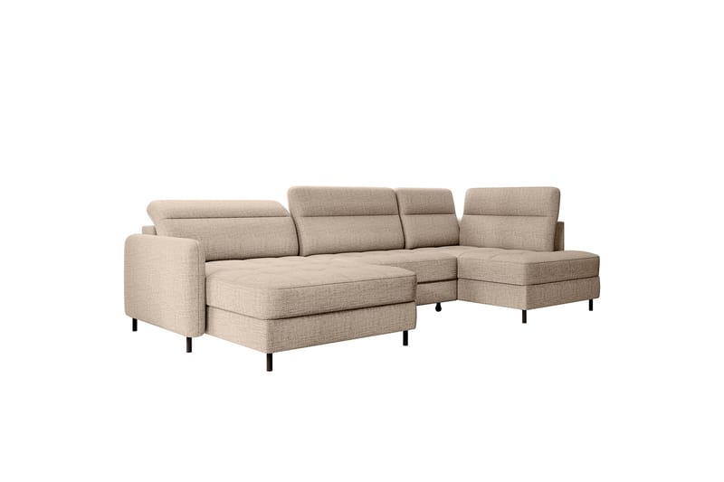 Berrto Sofa med Divan og Chaiselong 5-Pers. - Beige - Møbler - Sofaer - U Sofa