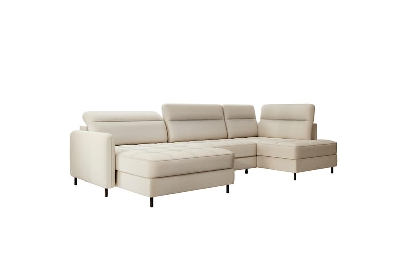 Berrto Sofa med Divan og Chaiselong 5-Pers. - Beige - Møbler - Sofaer - U Sofa