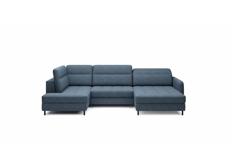 Berrto Sofa med Divan og Chaiselong 5-Pers. - Blå - U Sofa