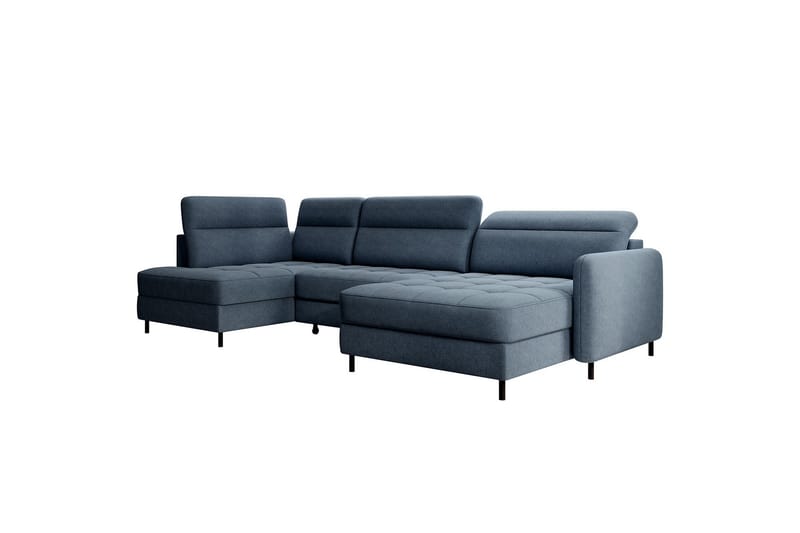 Berrto Sofa med Divan og Chaiselong 5-Pers. - Blå - Møbler - Sofaer - U Sofa