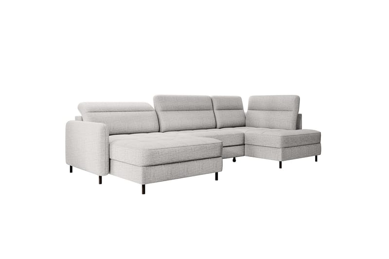 Berrto Sofa med Divan og Chaiselong 5-Pers. - Lysgrå - Møbler - Sofaer - U Sofa