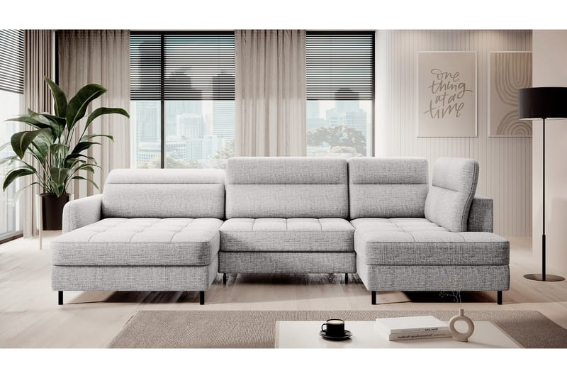 Berrto Sofa med Divan og Chaiselong 5-Pers. - Lysgrå - Møbler - Sofaer - U Sofa