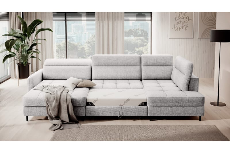 Berrto Sofa med Divan og Chaiselong 5-Pers. - Lysgrå - Møbler - Sofaer - U Sofa