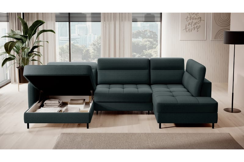 Berrto Sofa med Divan og Chaiselong 5-Pers. - Grå - Møbler - Sofaer - U Sofa