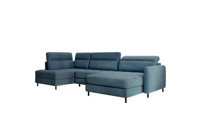 Berrto Sofa med Divan og Chaiselong 5-Pers. - Blå - Møbler - Sofaer - U Sofa