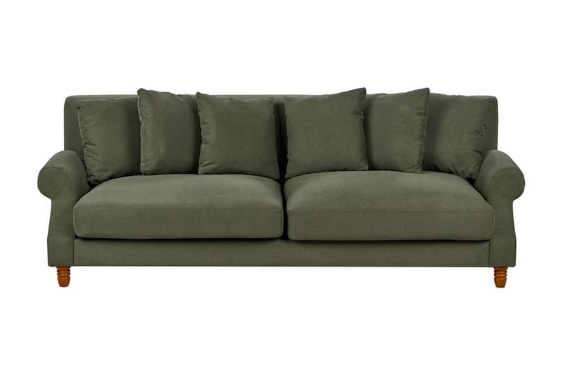 Bijan Sofa 3-personers - Grøn/Mørkt træ - Møbler - Sofaer - 3 personers sofa