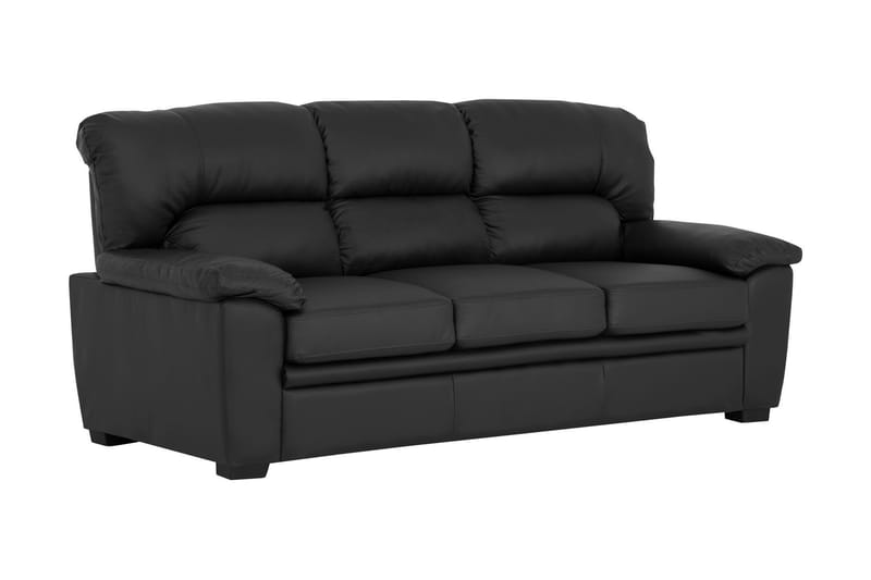 Lindby 3-personers Sofa Kunstlæder - Sort - Møbler - Sofaer - Recliner sofaer - 3 personers biograsofa & reclinersofa