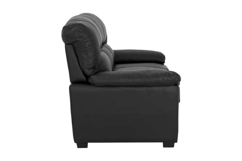 Lindby 3-personers Sofa Kunstlæder - Sort - Møbler - Sofaer - Recliner sofaer - 3 personers biograsofa & reclinersofa