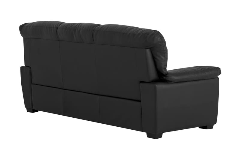 Lindby 3-personers Sofa Kunstlæder - Sort - Møbler - Sofaer - Recliner sofaer - 3 personers biograsofa & reclinersofa