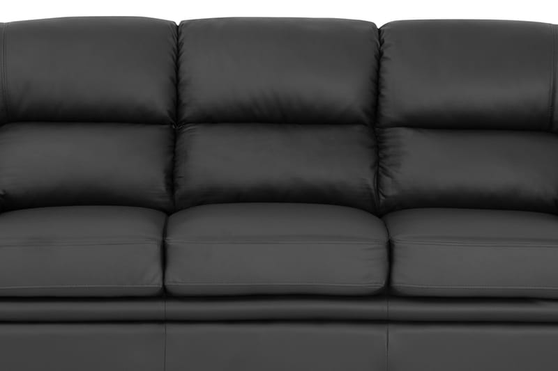 Lindby 3-personers Sofa Kunstlæder - Sort - Møbler - Sofaer - Recliner sofaer - 3 personers biograsofa & reclinersofa