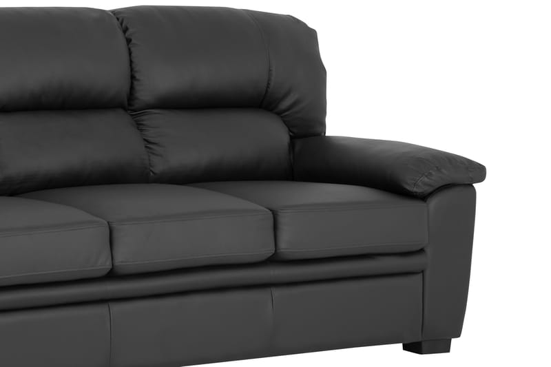 Lindby 3-personers Sofa Kunstlæder - Sort - Møbler - Sofaer - Recliner sofaer - 3 personers biograsofa & reclinersofa