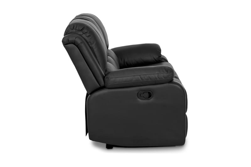 Norbo Komfortabel Reclinersofa 3-personers Kunstlæder - Sort - Møbler - Sofaer - Recliner sofaer - 3 personers biograsofa & reclinersofa