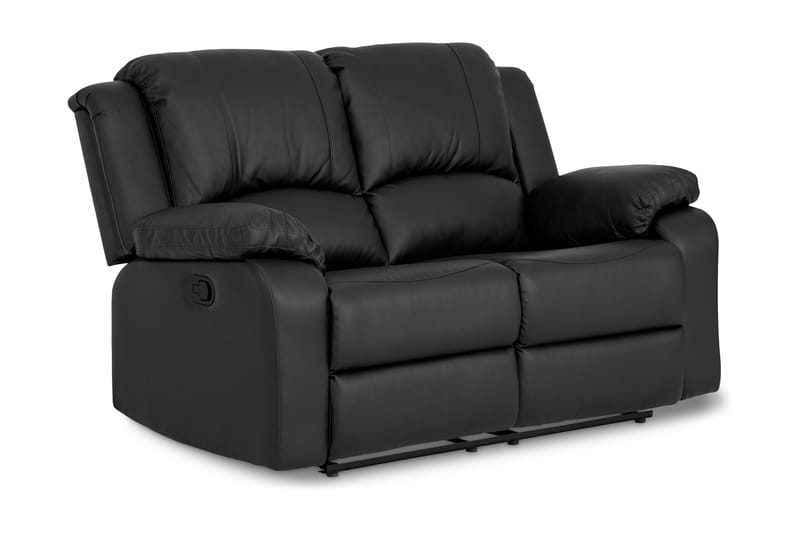 Norbo Lille Reclinersofa 2-personers Kunstlæder - Sort - Møbler - Sofaer - Recliner sofaer - 2 personers biografsofa & reclinersofa