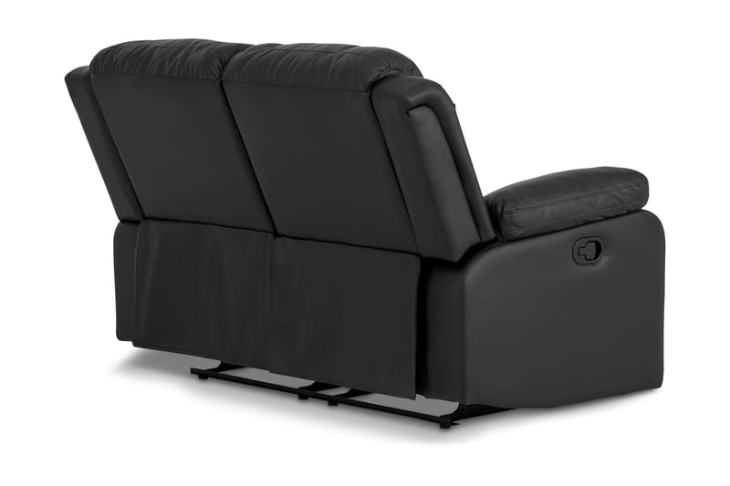 Norbo Lille Reclinersofa 2-personers Kunstlæder - Sort - Møbler - Sofaer - Recliner sofaer - 2 personers biografsofa & reclinersofa