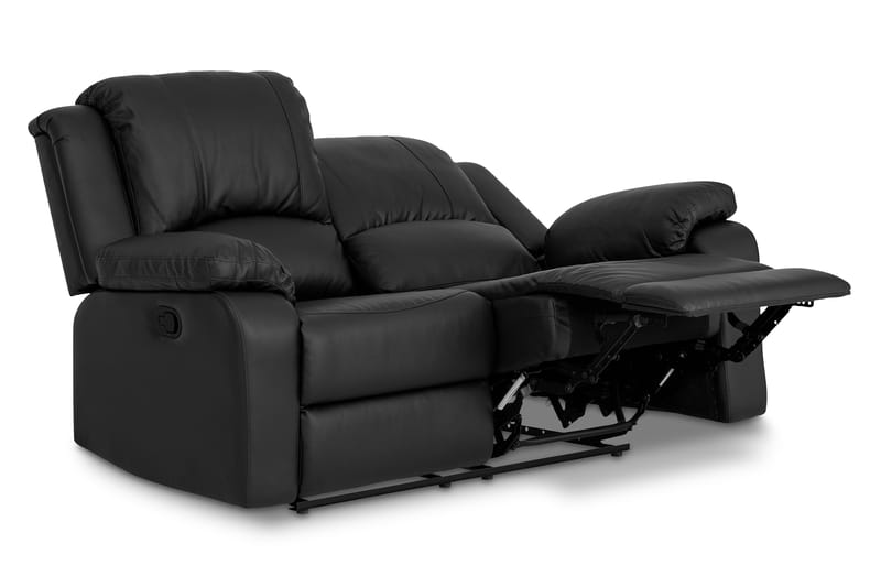 Norbo Lille Reclinersofa 2-personers Kunstlæder - Sort - Møbler - Sofaer - Recliner sofaer - 2 personers biografsofa & reclinersofa